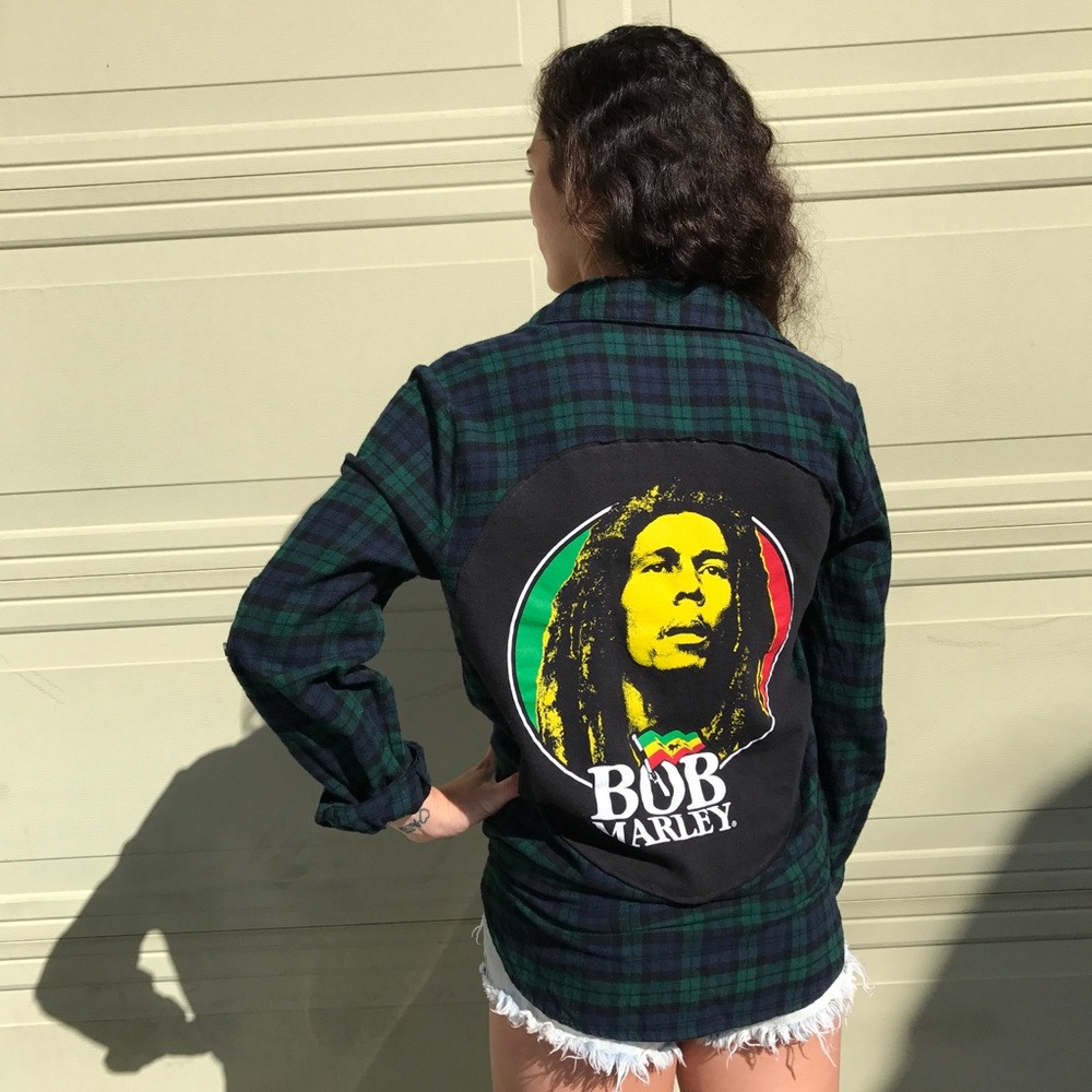 ✨Custom Made BOB MARLEY Flannel🖤
